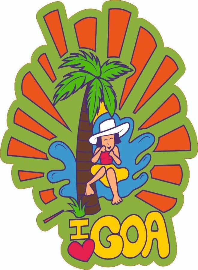 Skywalk India Souvenir Wooden MDF Goa Fridge Magnet (Multi-Color)